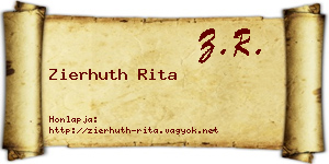 Zierhuth Rita névjegykártya