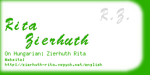 rita zierhuth business card